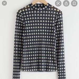 & other stories check print long sleeved top